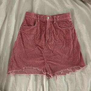 Zara Pink Cropped Corduroy Mini Skirt